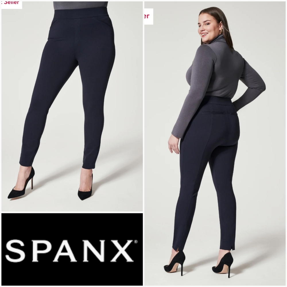 SPANX The Perfect Pant Ankle Backseam Skinny Petite Classic Navy Size Small